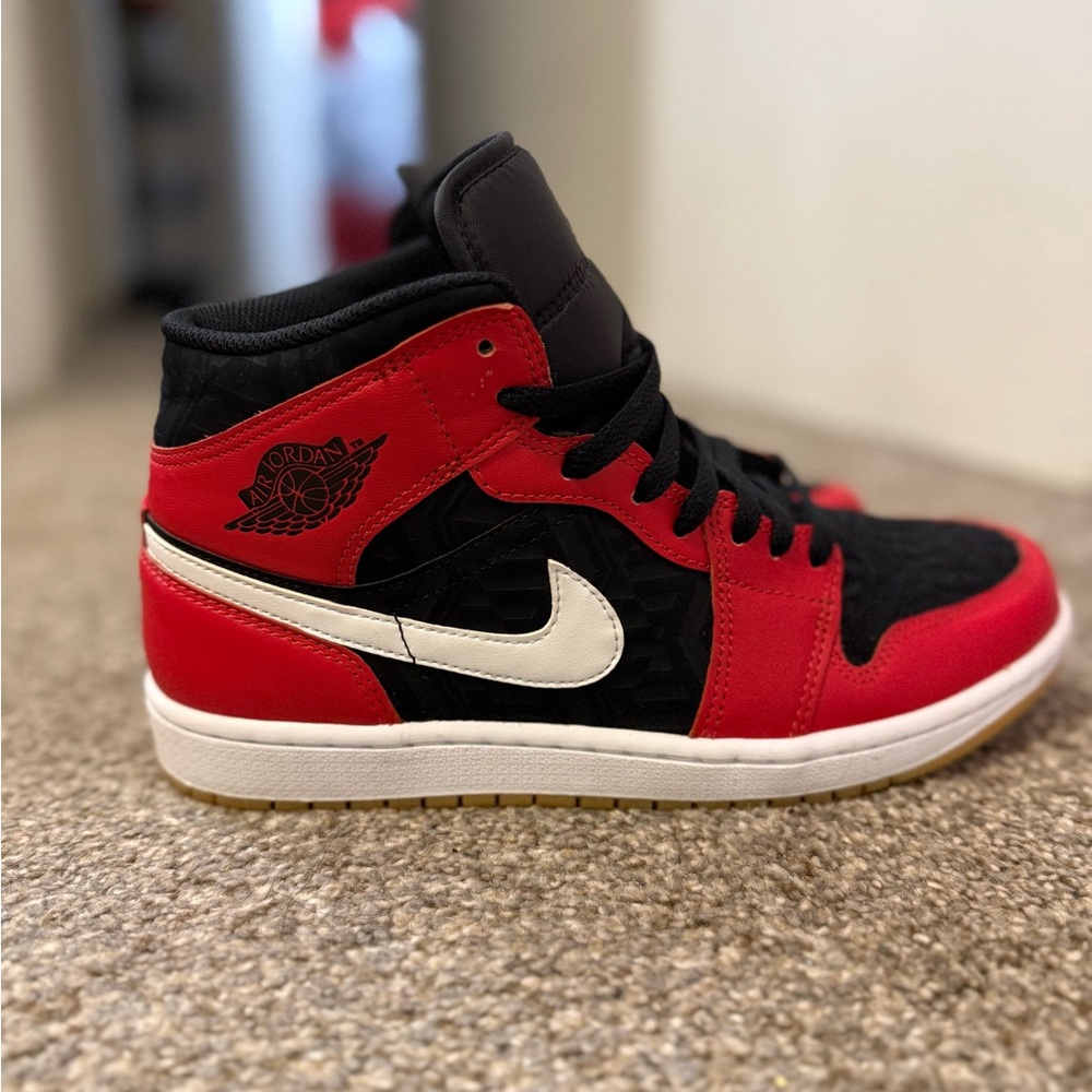 Nike Red and Black Sneakers with White Swoosh - Picture 5 of 6